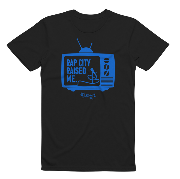 RAPCITYRAISEDME TV TEE - Blk/Blue