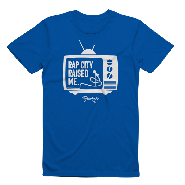 RAPCITYRAISEDME TV TEE - Blue/Wht