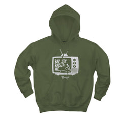 RAPCITYRAISEDME HOODIE - TV - ARMY GREEN