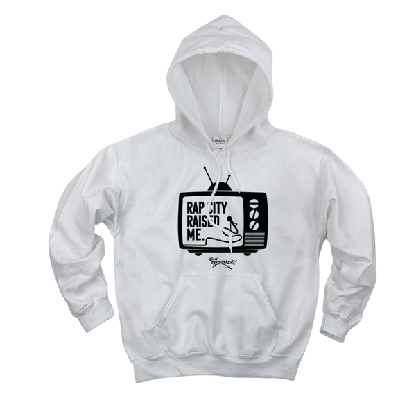 RAPCITYRAISEDME HOODIE - TV - WHITE