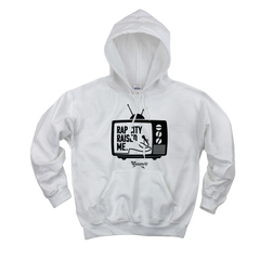 RAPCITYRAISEDME HOODIE - TV - WHITE