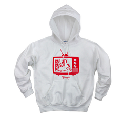 RAPCITYRAISEDME HOODIE - TV - WHITE